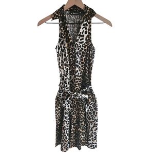 INC International Concepts Leopard Print Sleeveless Shirtdress